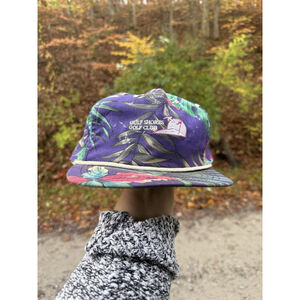 Vintage 90s Gulf Shores Golf Club Hawaiian Floral SnapBack Alabama One Size